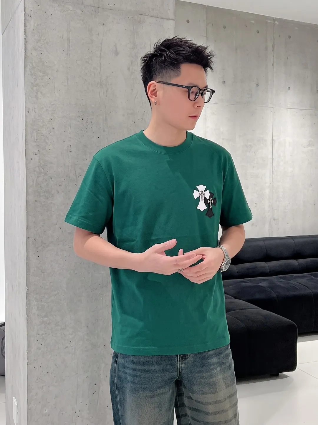[CH ] 2026FW T Premium 26s ：Black White Green Size：S M L XL 2XL